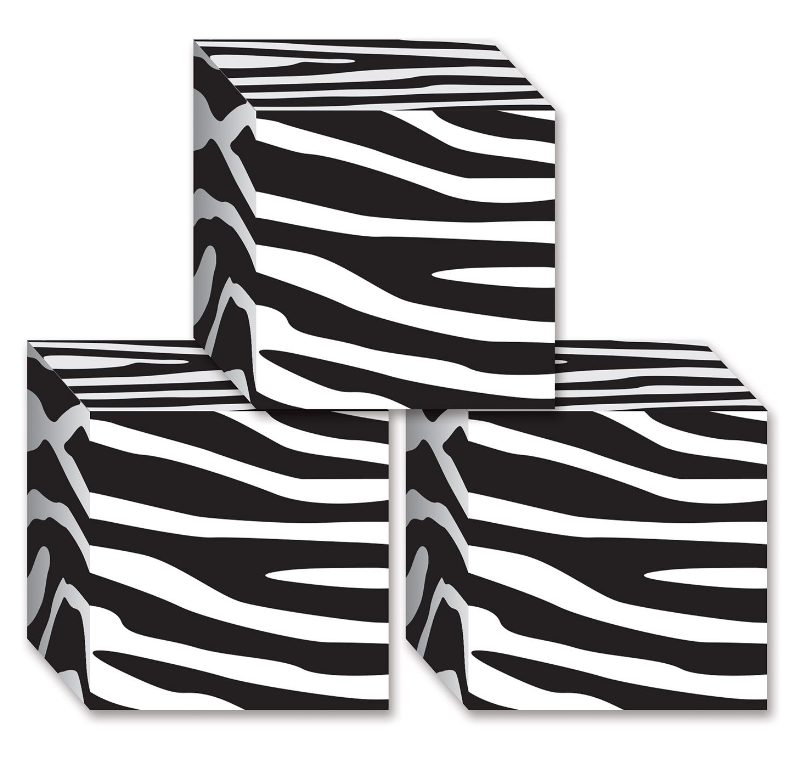 3pc 3.25&quot;x3.25&quot; Zebra Favor Boxes