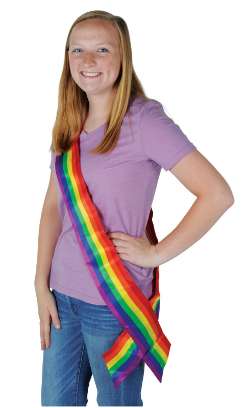 33&quot;x4&quot; Satin Sash Rainbow