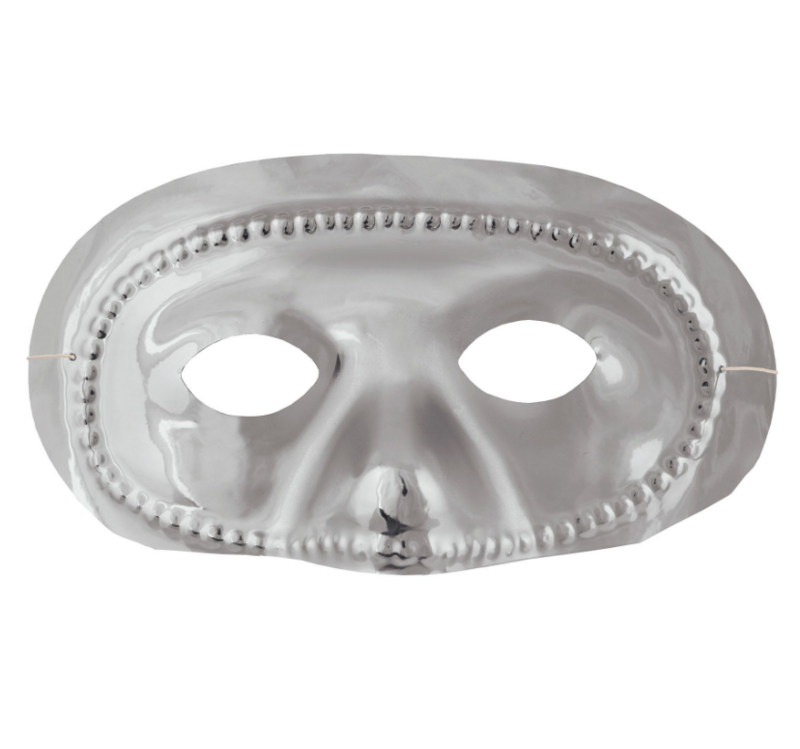 Metallic Masquerade Half Mask Silver