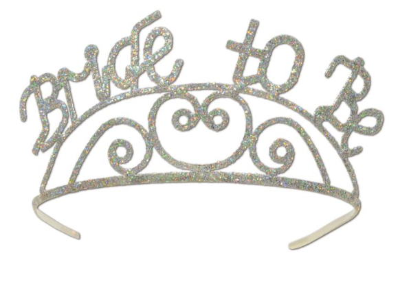 Glitter Bride To Be Tiara w/2 Attachable Combs Silver