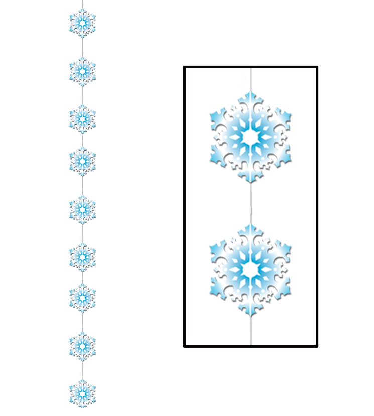 6-1/2&#39; Snowflake Garland Blue/White