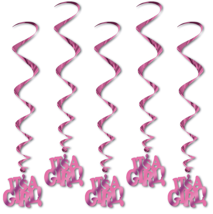 5pc 36&quot; It&#39;s a Girl! Whirls Pink