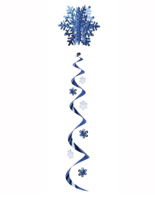 48&quot; 3-D Jumbo Snowflake Whirl Blue