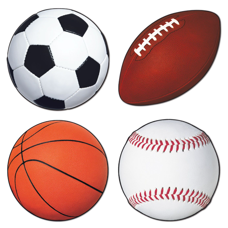 4pc 12&quot;-15&quot; Double Sided Sports Cutouts