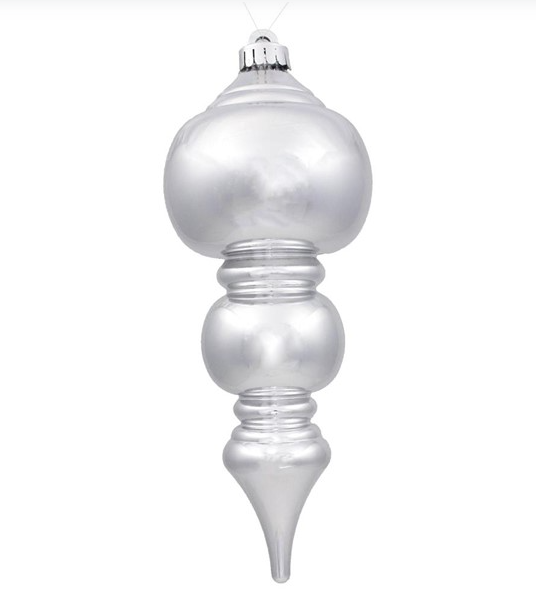 10&quot; V.P. Finial Ornament Silver