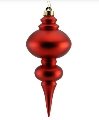 10&quot; Finial Ornament Matte Red