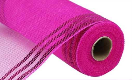 10&quot;x10yd Border Stripe Mesh Hot Pink