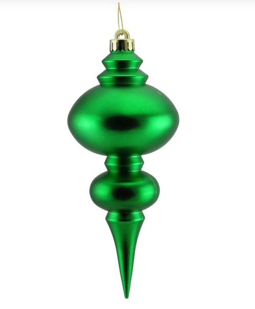 10&quot; Finial Ornament Matte Emerald