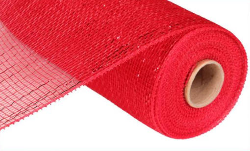 10&quot;x10yd Metallic Deco Mesh  Red