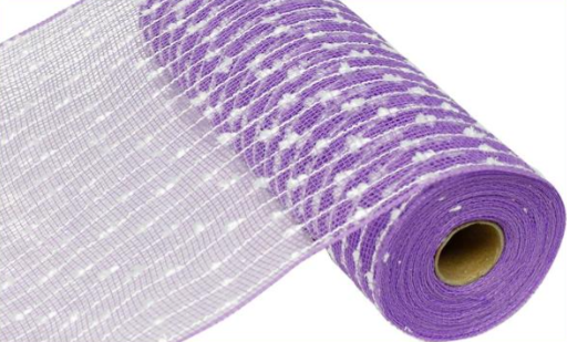 10&quot;x10yd Cotton Ball Mesh Lavender/White