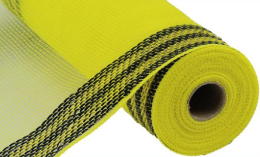 10.25&quot;x10yd Border Stripe Mesh Yellow/Black