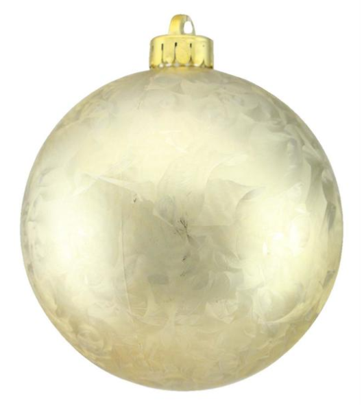 100mm Feather Smooth Ornament Champagne