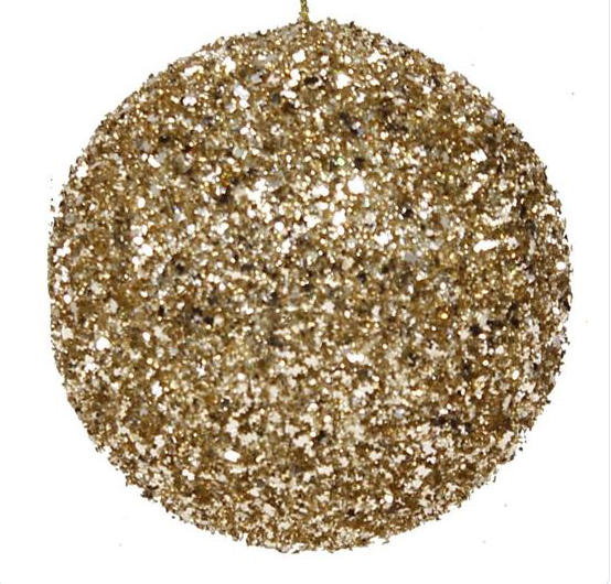 100mm Glitter Ornament Champagne