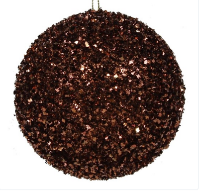 100mm Glitter Ornament Chocolate