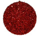 100mm Glitter Ornament Red