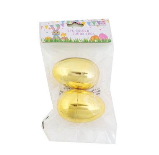 2pc 3" Easter Eggs Gold