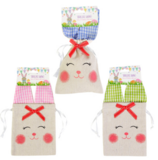 5&quot;x6.5&quot; Drawstring Burlap Bunny Treat Bags Assorted