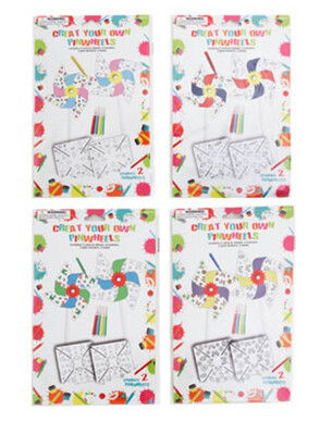 2pc Create Your Own Pinwheels w/Markers Assorted