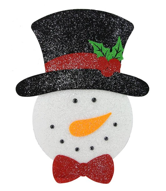 11.75&quot; Foam Glitter Snowman Head