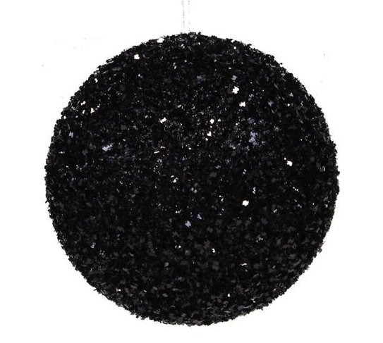 120mm Glitter Ornament Black