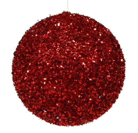 120mm Glitter Ornament Red