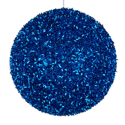 120mm V Cut Foil Glitter Ornament Royal