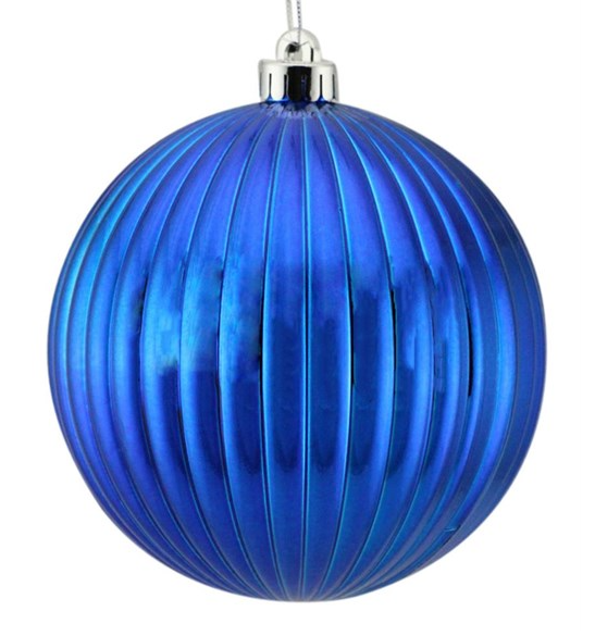 120mm Vertical Stripe Ball Ornament Royal