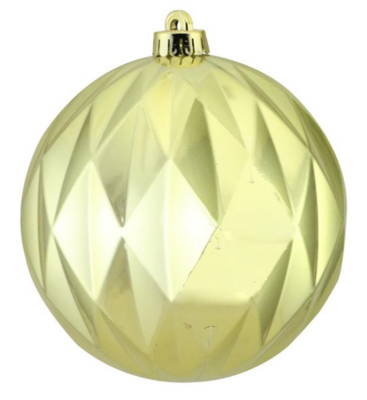 150mm Diamond Ball Ornament Gold