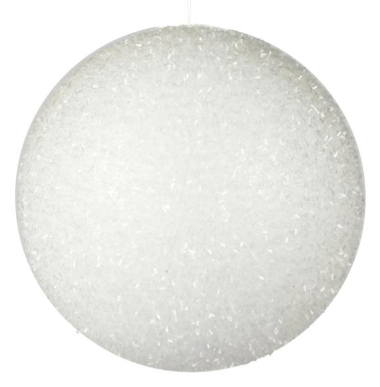 150mm Glitter Ornament  White