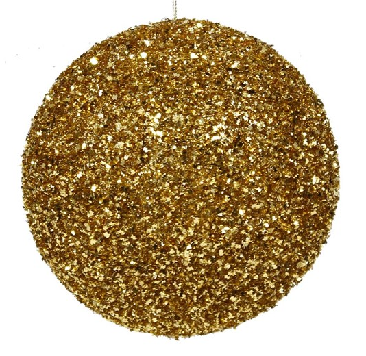 150mm Glitter Ornament Gold