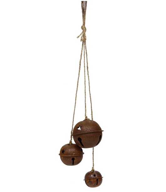 18&quot; Rusty Jingle Bell Ornament Cluster