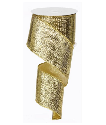 2.5&quot;x10yd Metallic Ribbon Gold