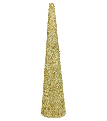 24&quot;x5.5&quot; Sequin Glitter Cone Gold