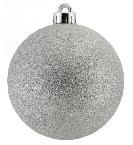 250mm Glitter Ornament Silver