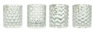 3&quot;x3&quot;x3.5&quot; Votive Holder Assorted (Glass)