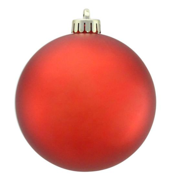 80mm V.P. Plastic Smooth Ornament Matte Red