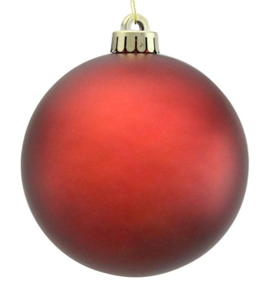 80mm V.P. Smooth Ornament Matte Burgundy