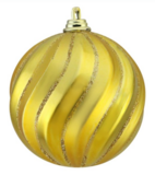 80mm Swirl Glitter Ornament Gold