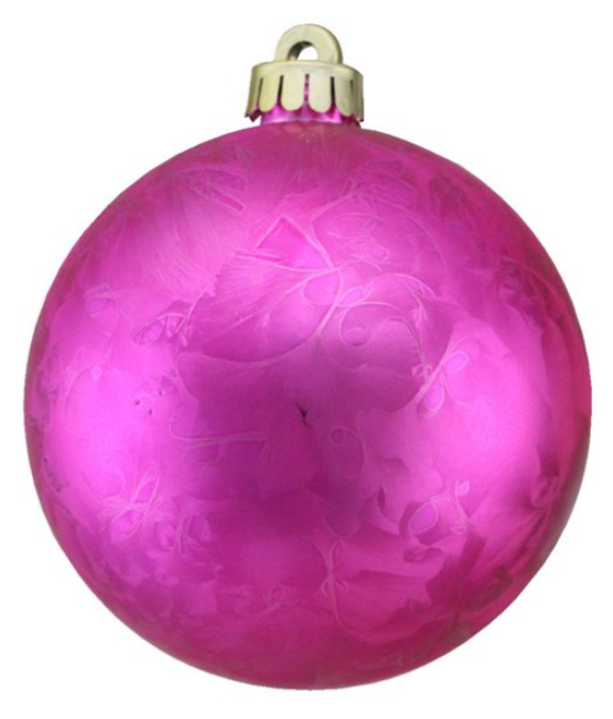 80mm Feather Smooth Ornament Fuchsia