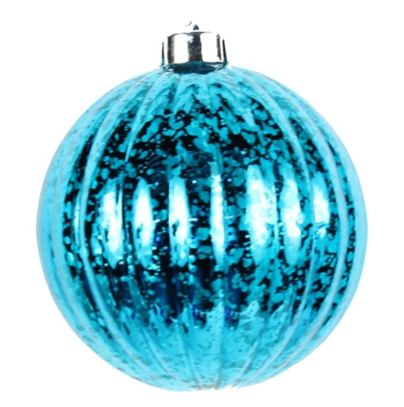 100mm Vertical Stripe Ornament Turquoise