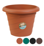 14&quot;x11&quot; Round Planter w/Twist Design Assorted (Plastic)