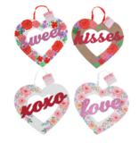 11&quot;x10.5&quot; Glitter Valentine Hanging Wall Plaque Assorted