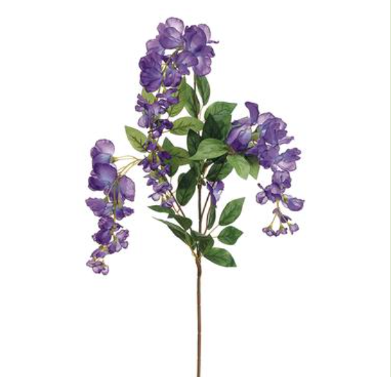 38&quot; Hanging Wisteria Spray x3 Purple