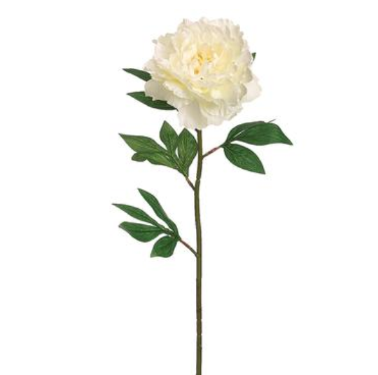 27&quot; Pearl Peony Stem Cream