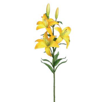 28&quot; Garden Lily Spray w/Bud Dark Yellow