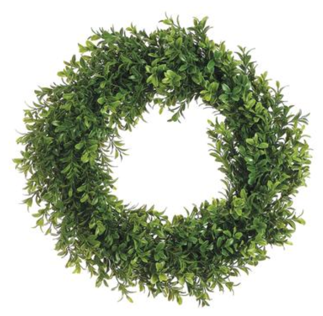 17&quot; Boxwood Wreath Two Toned Green