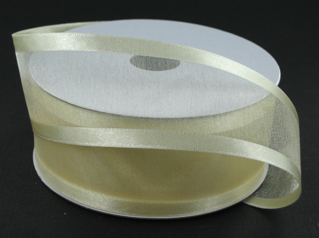 1.5&quot;x100yd Satin Edge Sheer Ivory