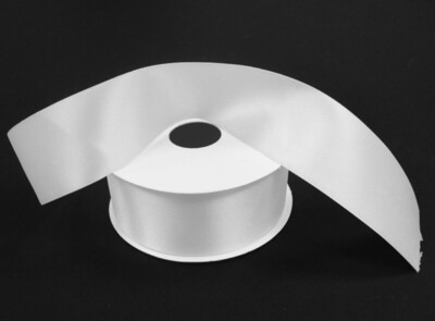 1.5&quot;x25yd Double Faced Satin White