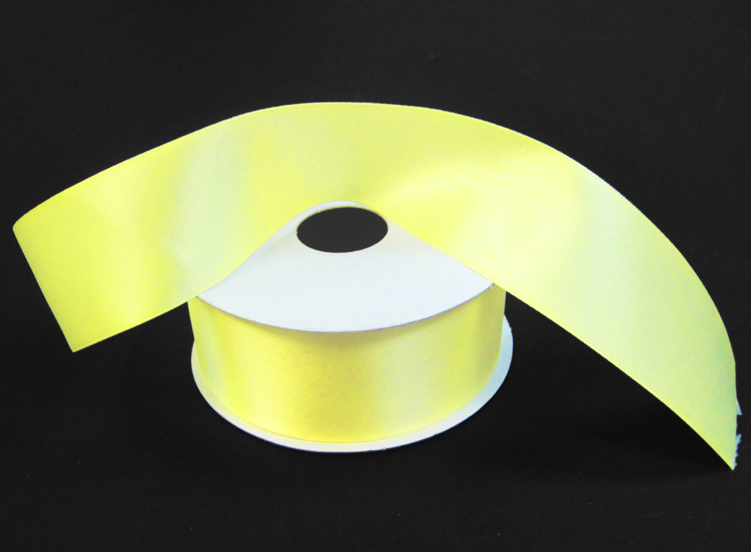 1.5&quot;x25yd Double Faced Satin Yellow
