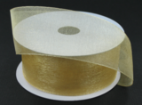 1.5&quot;x25yd Organza Light Gold